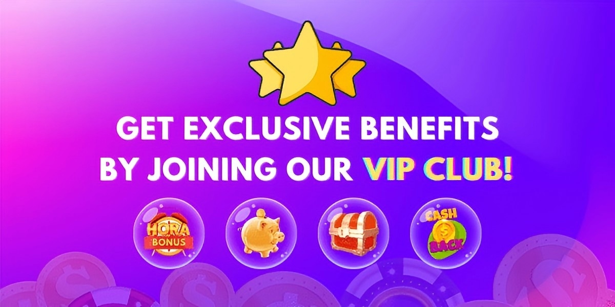 Purple VIP club promotional artwork with gold stars and reward illustrations